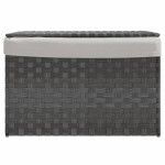 vidaXL Coș de rufe cu capac, gri, 55,5x35x34 cm, poliratan vidaXL Coș de rufe cu capac, gri, 55,5x35x34 cm, poliratan
