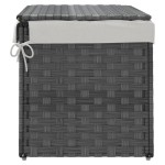 vidaXL Coș de rufe cu capac, gri, 55,5x35x34 cm, poliratan vidaXL Coș de rufe cu capac, gri, 55,5x35x34 cm, poliratan