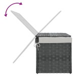 vidaXL Coș de rufe cu capac, gri, 55,5x35x34 cm, poliratan vidaXL Coș de rufe cu capac, gri, 55,5x35x34 cm, poliratan