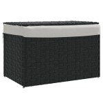 vidaXL Coș de rufe cu capac, negru, 55,5x35x34 cm, poliratan vidaXL Coș de rufe cu capac, negru, 55,5x35x34 cm, poliratan