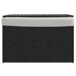 vidaXL Coș de rufe cu capac, negru, 55,5x35x34 cm, poliratan vidaXL Coș de rufe cu capac, negru, 55,5x35x34 cm, poliratan