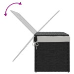 vidaXL Coș de rufe cu capac, negru, 55,5x35x34 cm, poliratan vidaXL Coș de rufe cu capac, negru, 55,5x35x34 cm, poliratan