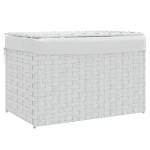 vidaXL Coș de rufe cu capac, alb, 55,5x35x34 cm, poliratan vidaXL Coș de rufe cu capac, alb, 55,5x35x34 cm, poliratan