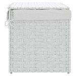 vidaXL Coș de rufe cu capac, alb, 55,5x35x34 cm, poliratan vidaXL Coș de rufe cu capac, alb, 55,5x35x34 cm, poliratan