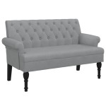 vidaXL Bancă cu spătar, gri deschis, 120x62x75,5 cm, textil vidaXL Bancă cu spătar, gri deschis, 120x62x75,5 cm, textil