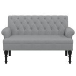 vidaXL Bancă cu spătar, gri deschis, 120x62x75,5 cm, textil vidaXL Bancă cu spătar, gri deschis, 120x62x75,5 cm, textil