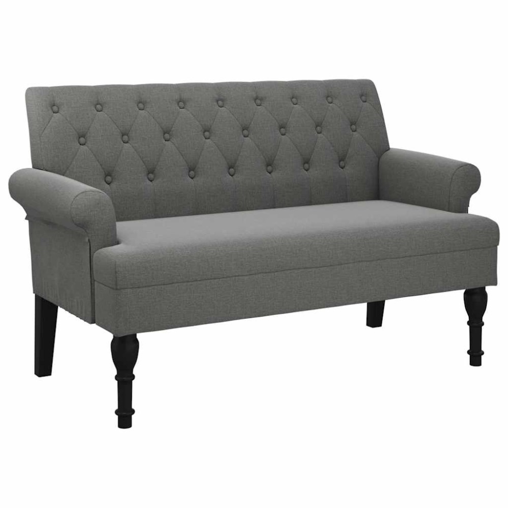 vidaXL Bancă cu spătar, gri închis, 120x62x75,5 cm, material textil