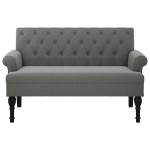 vidaXL Bancă cu spătar, gri închis, 120x62x75,5 cm, material textil vidaXL Bancă cu spătar, gri închis, 120x62x75,5 cm, material textil
