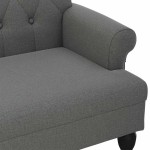 vidaXL Bancă cu spătar, gri închis, 120x62x75,5 cm, material textil vidaXL Bancă cu spătar, gri închis, 120x62x75,5 cm, material textil