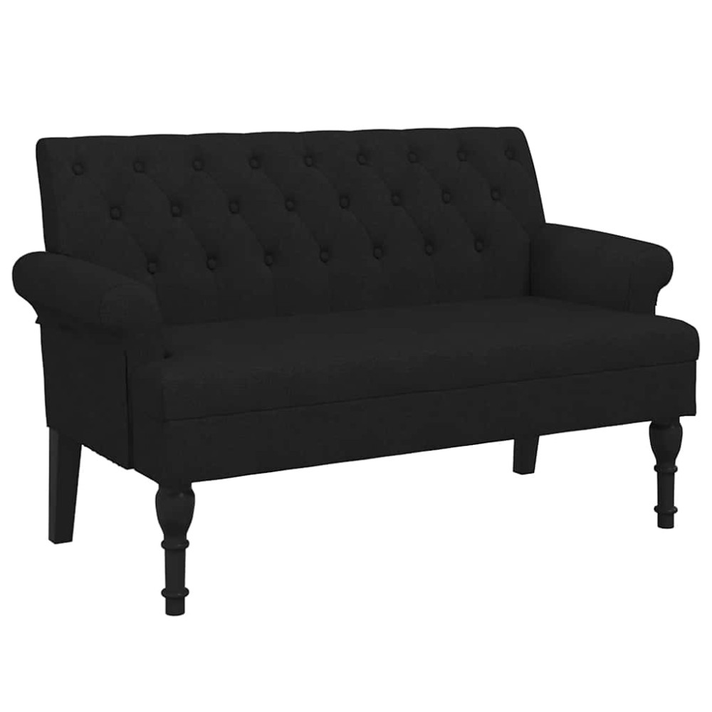 vidaXL Bancă cu spătar, negru, 120x62x75,5 cm, textil