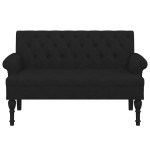 vidaXL Bancă cu spătar, negru, 120x62x75,5 cm, textil