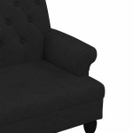 vidaXL Bancă cu spătar, negru, 120x62x75,5 cm, textil