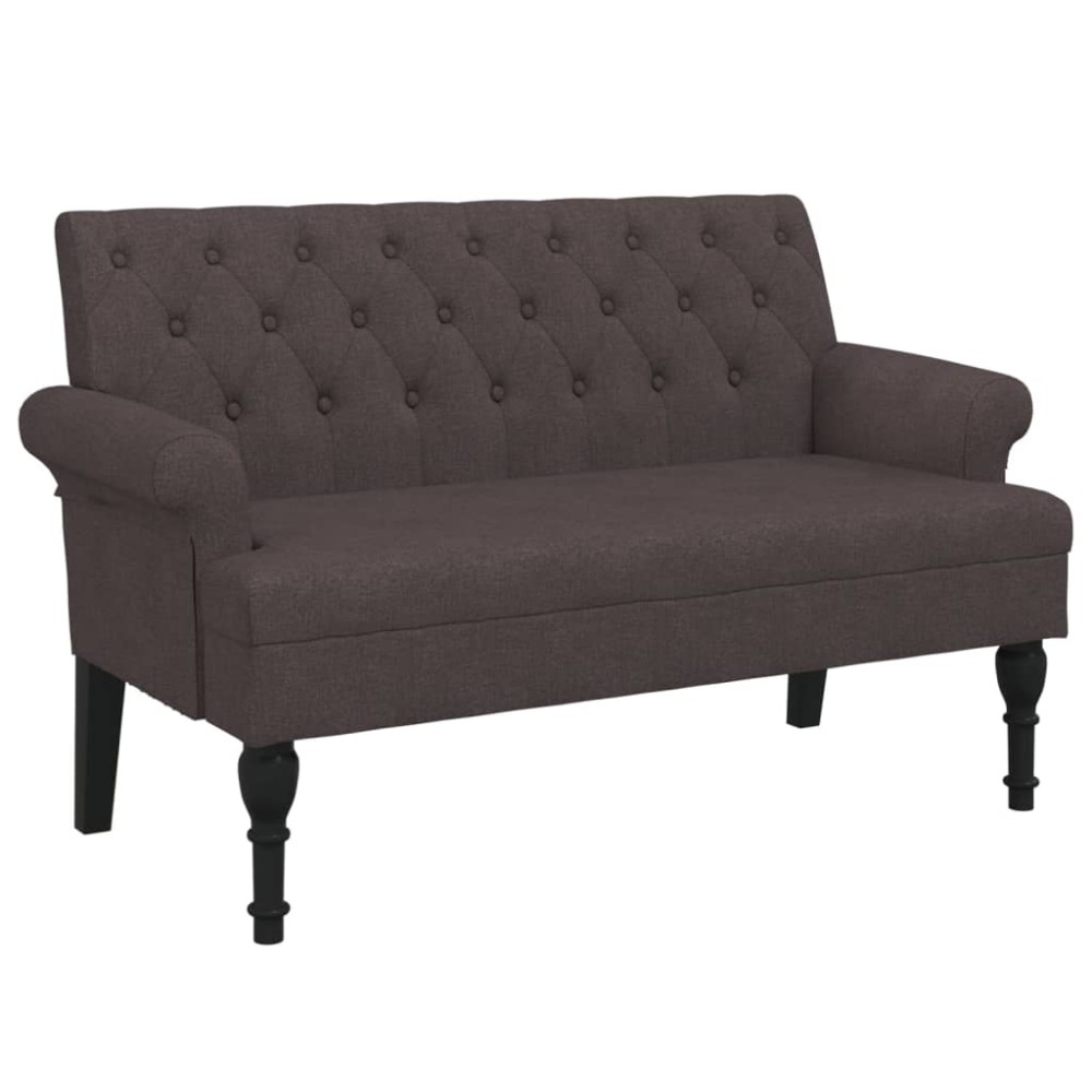 vidaXL Banchetă cu spătar, maro închis, 120x62x75,5 cm, textil