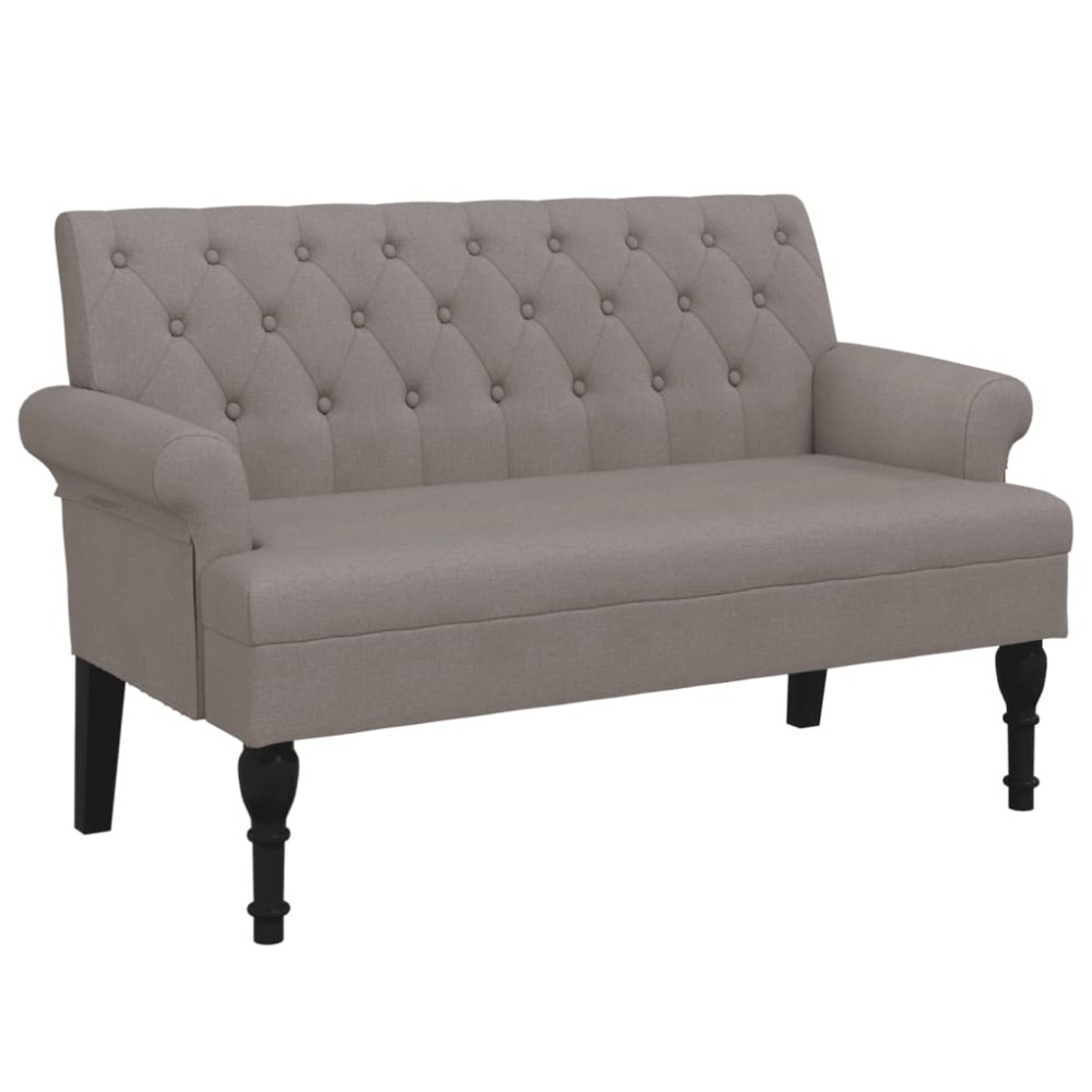 vidaXL Bancă cu spătar, gri taupe, 120x62x75,5 cm, textil