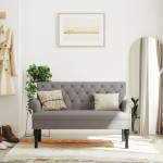 vidaXL Bancă cu spătar, gri taupe, 120x62x75,5 cm, textil vidaXL Bancă cu spătar, gri taupe, 120x62x75,5 cm, textil