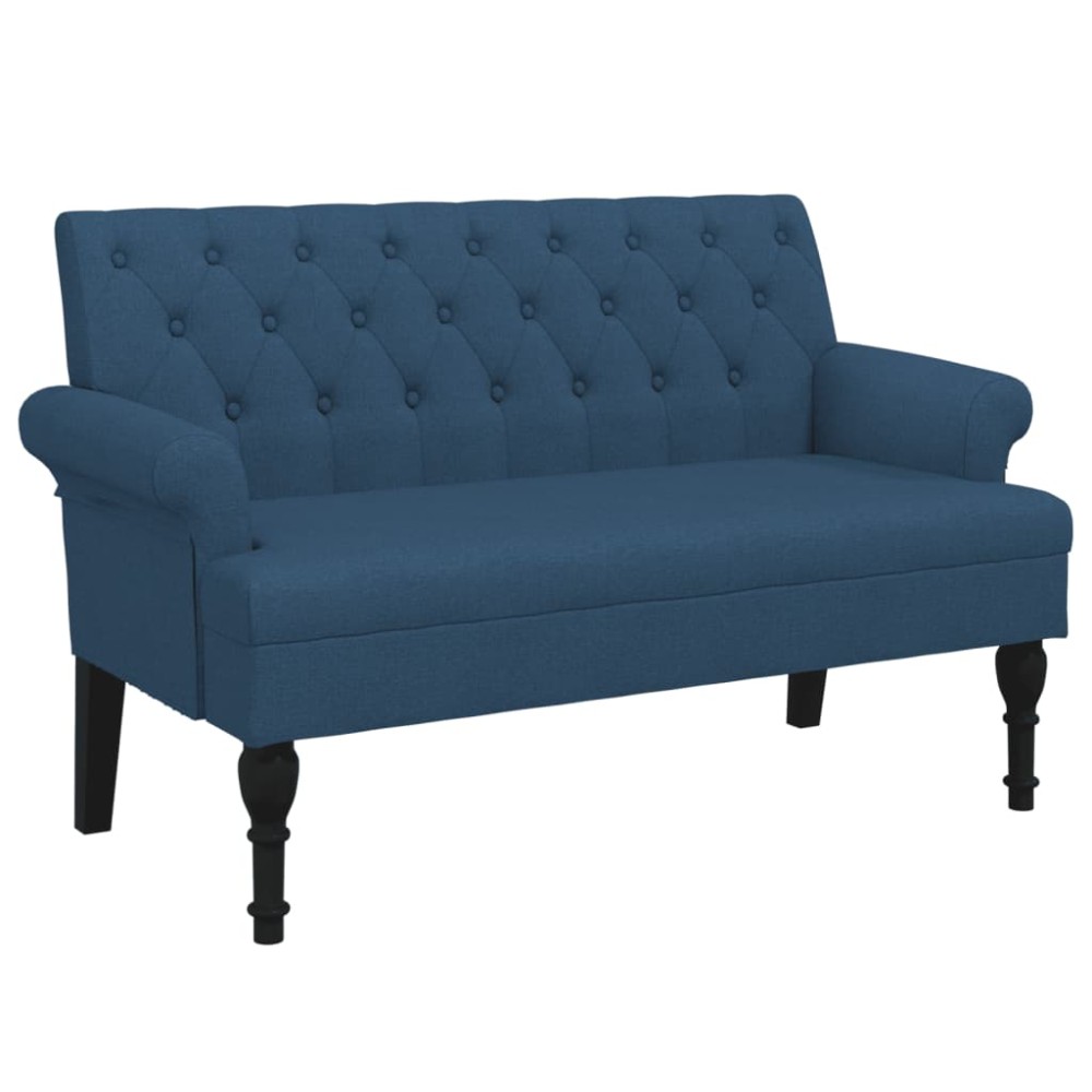 vidaXL Bancă cu spătar, albastru, 120x62x75,5 cm, textil