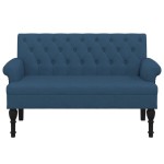 vidaXL Bancă cu spătar, albastru, 120x62x75,5 cm, textil