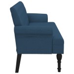 vidaXL Bancă cu spătar, albastru, 120x62x75,5 cm, textil