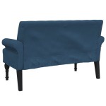 vidaXL Bancă cu spătar, albastru, 120x62x75,5 cm, textil