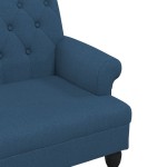 vidaXL Bancă cu spătar, albastru, 120x62x75,5 cm, textil