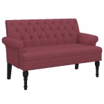 vidaXL Bancă cu spătar, roșu vin, 120x62x75,5 cm, textil