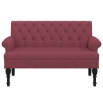 vidaXL Bancă cu spătar, roșu vin, 120x62x75,5 cm, textil