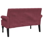 vidaXL Bancă cu spătar, roșu vin, 120x62x75,5 cm, textil