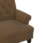 vidaXL Banchetă cu spătar maro 120x62x75,5 cm piele întoarsă ecologică vidaXL Banchetă cu spătar maro 120x62x75,5 cm piele întoarsă ecologică