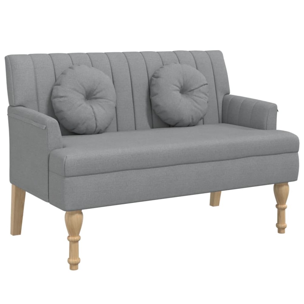 vidaXL Banchetă cu perne, gri deschis, 113x64,5x75,5 cm, textil