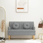 vidaXL Banchetă cu perne, gri deschis, 113x64,5x75,5 cm, textil vidaXL Banchetă cu perne, gri deschis, 113x64,5x75,5 cm, textil