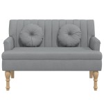 vidaXL Banchetă cu perne, gri deschis, 113x64,5x75,5 cm, textil vidaXL Banchetă cu perne, gri deschis, 113x64,5x75,5 cm, textil