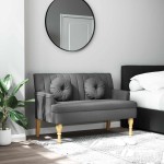 vidaXL Banchetă cu perne, gri închis, 113x64,5x75,5 cm, textil vidaXL Banchetă cu perne, gri închis, 113x64,5x75,5 cm, textil