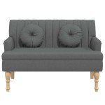 vidaXL Banchetă cu perne, gri închis, 113x64,5x75,5 cm, textil vidaXL Banchetă cu perne, gri închis, 113x64,5x75,5 cm, textil