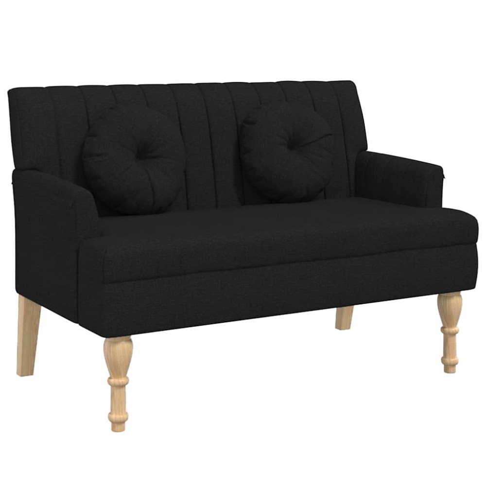 vidaXL Banchetă cu perne, negru, 113x64,5x75,5 cm, textil