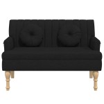 vidaXL Banchetă cu perne, negru, 113x64,5x75,5 cm, textil vidaXL Banchetă cu perne, negru, 113x64,5x75,5 cm, textil