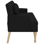 vidaXL Banchetă cu perne, negru, 113x64,5x75,5 cm, textil vidaXL Banchetă cu perne, negru, 113x64,5x75,5 cm, textil