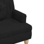 vidaXL Banchetă cu perne, negru, 113x64,5x75,5 cm, textil vidaXL Banchetă cu perne, negru, 113x64,5x75,5 cm, textil