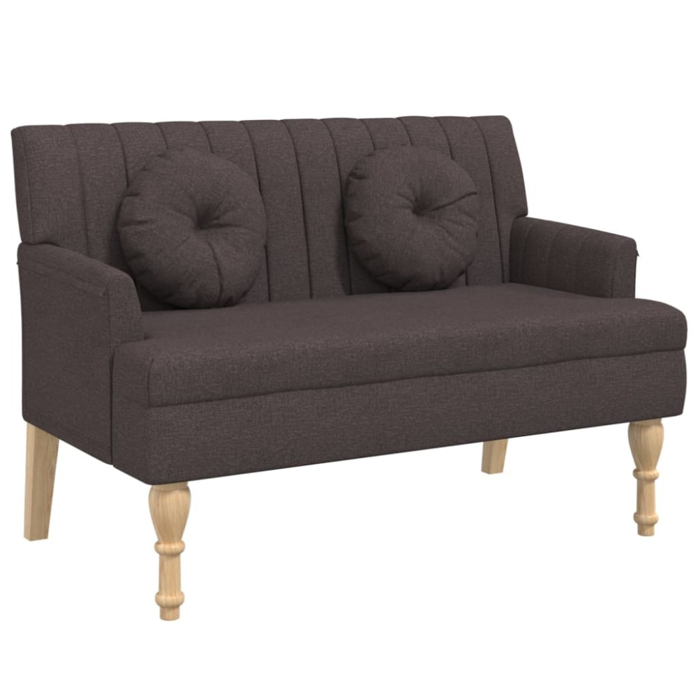 vidaXL Banchetă cu perne, maro închis, 113x64,5x75,5 cm, textil