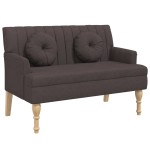 vidaXL Banchetă cu perne, maro închis, 113x64,5x75,5 cm, textil vidaXL Banchetă cu perne, maro închis, 113x64,5x75,5 cm, textil