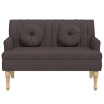 vidaXL Banchetă cu perne, maro închis, 113x64,5x75,5 cm, textil vidaXL Banchetă cu perne, maro închis, 113x64,5x75,5 cm, textil