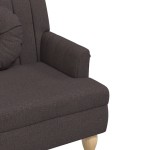 vidaXL Banchetă cu perne, maro închis, 113x64,5x75,5 cm, textil vidaXL Banchetă cu perne, maro închis, 113x64,5x75,5 cm, textil