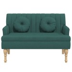vidaXL Banchetă cu perne, verde închis, 113x64,5x75,5 cm, textil vidaXL Banchetă cu perne, verde închis, 113x64,5x75,5 cm, textil