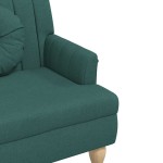 vidaXL Banchetă cu perne, verde închis, 113x64,5x75,5 cm, textil vidaXL Banchetă cu perne, verde închis, 113x64,5x75,5 cm, textil