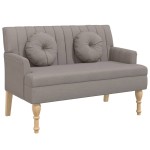 vidaXL Banchetă cu perne, gri taupe, 113x64,5x75,5 cm, textil vidaXL Banchetă cu perne, gri taupe, 113x64,5x75,5 cm, textil