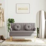 vidaXL Banchetă cu perne, gri taupe, 113x64,5x75,5 cm, textil vidaXL Banchetă cu perne, gri taupe, 113x64,5x75,5 cm, textil