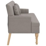 vidaXL Banchetă cu perne, gri taupe, 113x64,5x75,5 cm, textil vidaXL Banchetă cu perne, gri taupe, 113x64,5x75,5 cm, textil