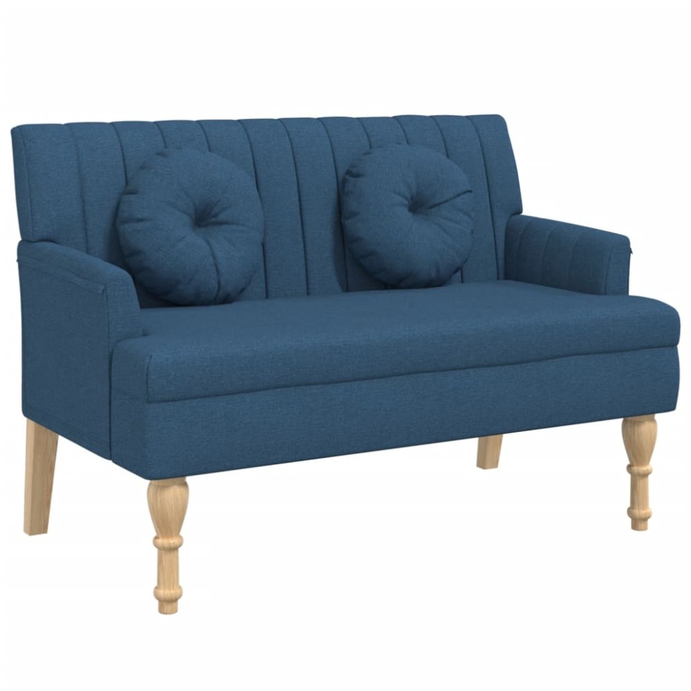 vidaXL Banchetă cu perne, albastru, 113x64,5x75,5 cm, textil