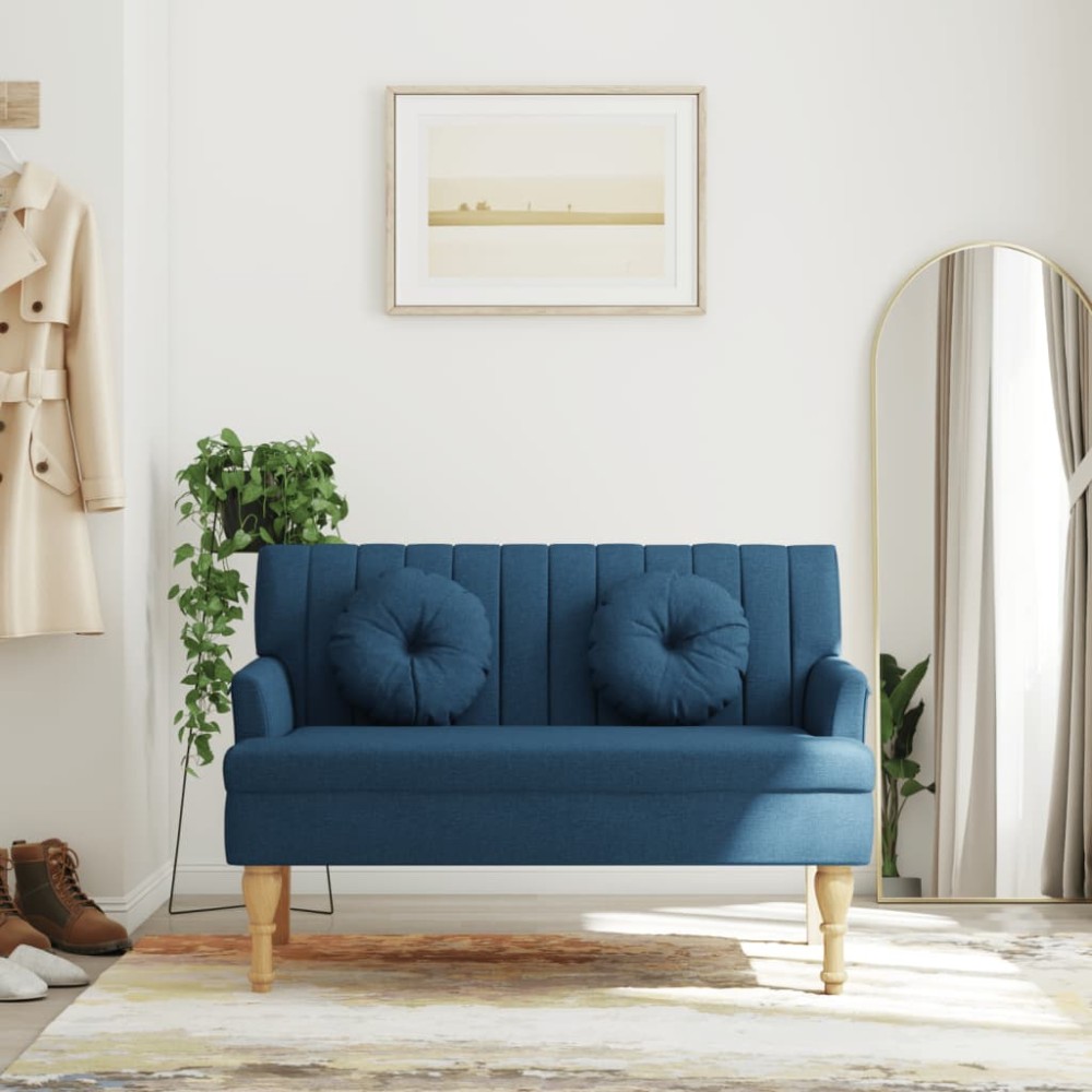 vidaXL Banchetă cu perne, albastru, 113x64,5x75,5 cm, textil