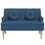 vidaXL Banchetă cu perne, albastru, 113x64,5x75,5 cm, textil vidaXL Banchetă cu perne, albastru, 113x64,5x75,5 cm, textil