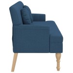 vidaXL Banchetă cu perne, albastru, 113x64,5x75,5 cm, textil vidaXL Banchetă cu perne, albastru, 113x64,5x75,5 cm, textil